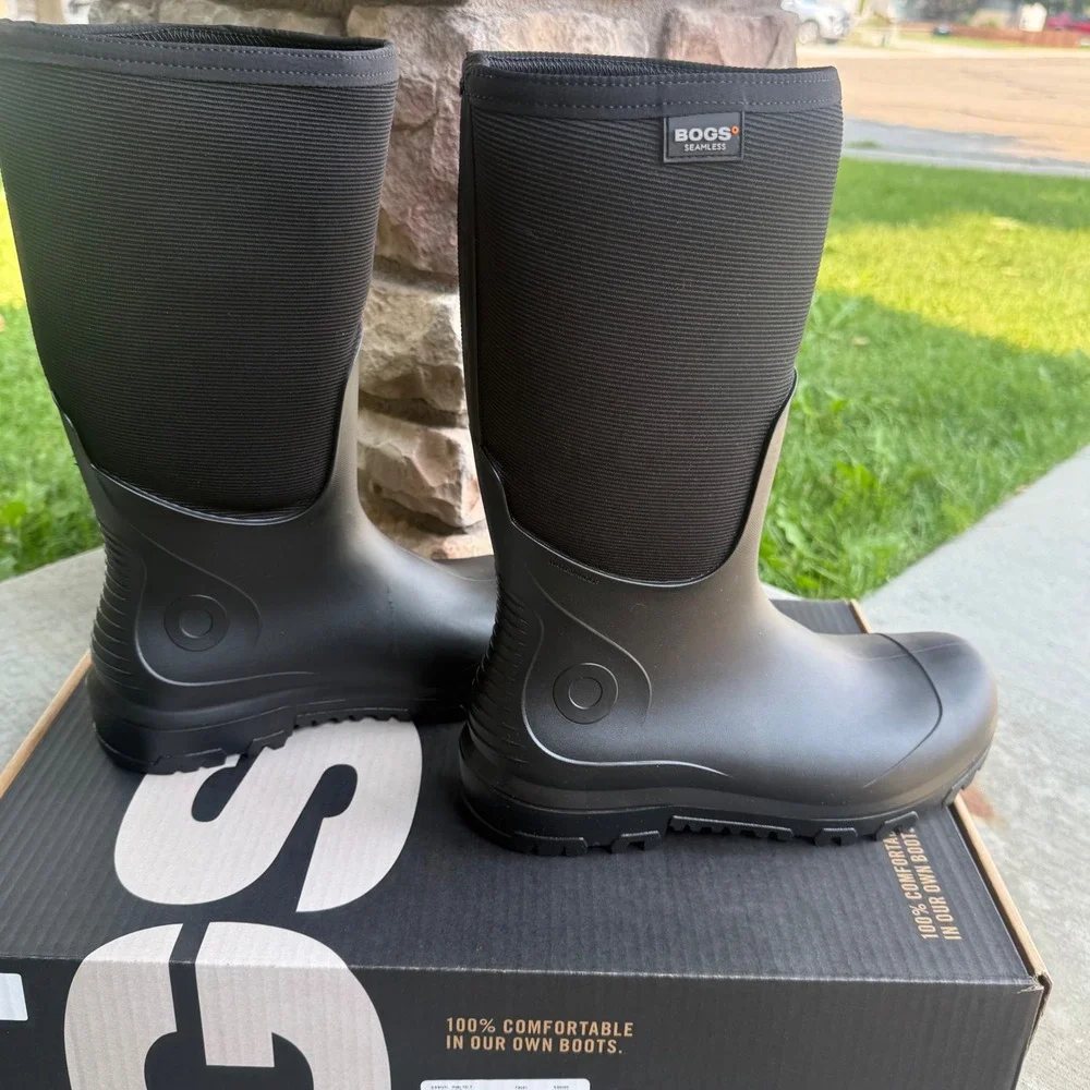 Bogs Farm Essential Insulated Tall Muck Black Waterproof Boots Mens 9 Womens 11